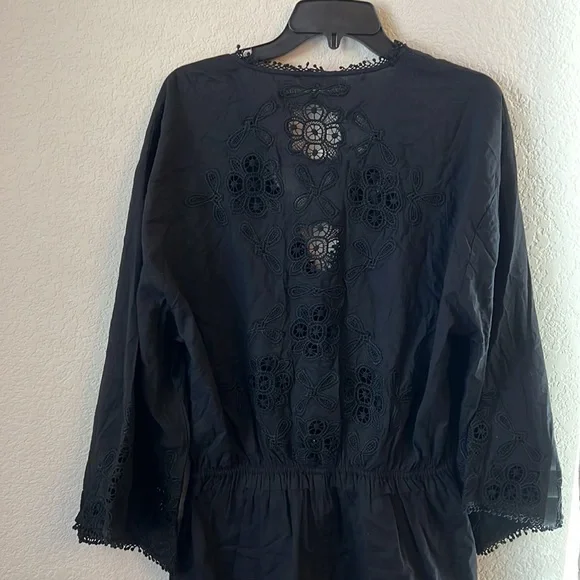 RAMY BROOK DIA 100%COTTON LONG SLEEVE ROMPER black - Picture 10 of 13